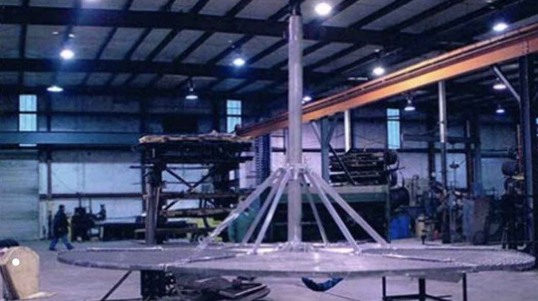 A large fabricated vessel component under assembly in the Twin Wire Arc shop.